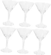 6pcs Crystal Highball Martini Cocktail Glasses Set 120ml Small Size Elegant Footed Wine Goblets for Bar Party Wedding