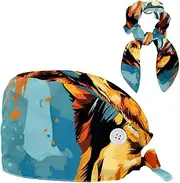 [YTYVAGT] Scrub Caps Women,Scrub Hats Suitable for Women,Colorful Shepherd Dog Animal Pattern