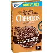 Cheerios Cereal Chocolate Peanut Butter, Breakfast Cereal With Whole Grain Oats,