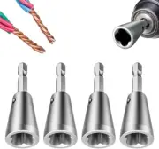 4PCS Wire Twister Tool for Drill Shank Cable Quick Stripping Portable Silver