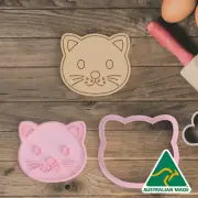 Cat Face Cookie Cutter and Embosser Stamp