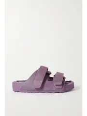 Birkenstock 1774 - + Tekla Uji Shearling-lined Suede Sandals - Purple - IT35