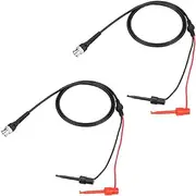 QANYEGN 2Pcs BNC to Dual Testing Hook Probe, Dual Hook Test Probe Cable, Test Lead Coaxial Cables for Oscilloscope Machine