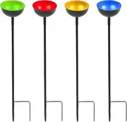 Bee Watering Stations - Bee Garden Cups, Feeder Stakes | 4 Pack Pollinator Waterer, Garden Shepherd Hook Iron Crafts Courtyard Feeder, Outdoor Rust-Proof Ground Plug Iron Plate for Courtyard B