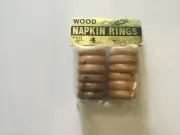KMART Brand VINTAGE Boho Wooden Napkin Rings NOS