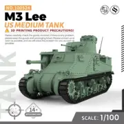 SSMODEL SS100524 1/100 15mm WarGaming Military Model Kit US M3 Lee Medium Tank
