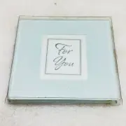NEW‼ KATE ASPEN 4" Square Glass Photo Pic Frame Coaster 2-Pc Set • Wedding Gift‼