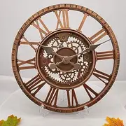 Outdoor Garden Wall Clock, Retro Roman Numeral Clock Garden Clocks Outdoor Waterproof Indoor Outdoor Decoration Easy to Read