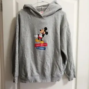 UNIQLO DISNEY 米奇 灰色連帽衫 帽踢 帽T 上衣  #早春造型