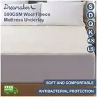 Mattress Topper Protector Fully Fitted Wool Underlay Single Double Queen King