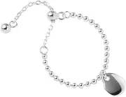 [Dtja] Cute Ball Chain 925 Sterling Silver Adjustable Ring for Women Girls with Disc Charm Link Chains Dangling Statement Expandable Finger Rings Fashion Wedding Promise Holiday Party Jewelry Gift, Metal, no