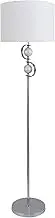Lexi Lighting Rialto Floor Lamp, Chrome Metal Stand, White Fabric Shade, E27, 160cm Height, Ideal Home Décor for Ambient Lighting