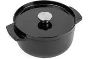 KitchenAid Cast Iron Durable Casserole Pot Home Cooking 26cm 5.2L Onyx Black