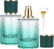 Segus Perfume Decanter, 2 Pcs 50ml Glass Spray Bottle, Handbag Perfume Atomiser for Business Trips, Portable Fragrance Atomiser (Gradient Green)