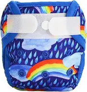 Newborn Baby Cloth Diaper Cover Nappy Hook and Loop (Rain Rainbows)