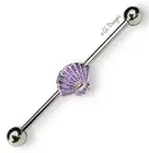 14g Purple Sparkle Glitter Clam Shell Beach Industrial Bar H26