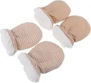 [SAFIGLE] Baby Anti-scratch Mittens Newborn Infant Warm Gloves Non-slip Design Soft Material Protects from Scratches Cold 2 Pairs