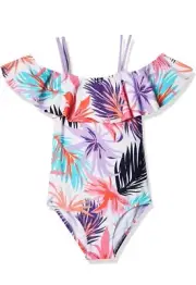 Kanu Surf Girls' Peggy UPF 50 Beach Sport Off Shoulder, COOL BREEZE Size 12
