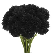 Artificial Flower Heads Silk Chrysanthemum Hydrangea Black Faux 24Pcs