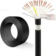 164ft RVVP/KVVRP Shielded Wire 16 Core 0.2-1 Square Millimeter Signal Control Soft Cable Suitable for Communications, Audio, Broadcasting and Sound Systems(65ft,16C-0.2MM2)