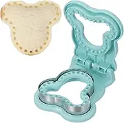 uxcell Crustless Sandwich Cutter, Bear Shape Uncrustable Sandwich Maker Sealer Press Bread Cookie Cutter and Sealer for DIY Breakfast Lunch Afternoon Tea (Blue)