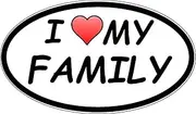 I Love My Family Decal 3 x 5 inch Oval Decal, Bumper Sticker, Beer, Funny Sticker Decal
