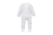 Pale Grey Melange Zip Growsuit & Hat 0-3 Months