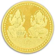 Ganesh Laxmi Coin In Silver Gold Plated Religious Coin 50 Grams