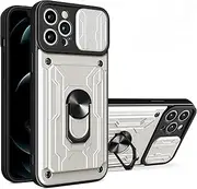 Compatible with Google Pixel 8 5G Case,Slide Lens Shockproof Case Compatible with Google Pixel 8 5G Card Holder Slot Ring Kickstand 2 in 1 Phone Case Cover Bai