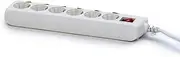 Power Strip with 6 Sockets with Single Switch, Cable 1.5 m, 3680 W Max