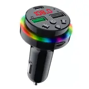 F15 FM Transmitter Bluetooth Colorful LED Light Hands-free Call MP3 Player