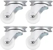 MUNEFE 4Pcs Swivel Caster Wheels, Zinc Plated Iron Roller Wheel, Heavy Duty Universal Flat Casters for Desks, Chairs, Small Trolleys, Luggage Cases
