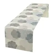 Gray and Light Blue Flower Table Runner,Classic Rustic W13x36L Spring Floral_4