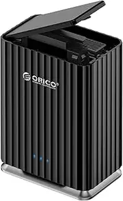 ORICO 2 Bay USB 3.1 Type-C Hard Drive Enclosure, Plug and Play DAS Storage Enclosure with 12V/4A Power Adapter, Maximum 44TB Storage for Personal Local Database - 9728C3
