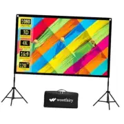 Projector Screen with Stand, 120 inch Portable and Foldable Indoor Outdoor