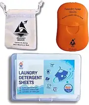 Travel Laundry Detergent Sheets, 30 Count, Laundry Detergent, 50 Count Laundry Soap Sheets and Canvas Fabric Drawstring is Great for Cruises, Glamping, Backpacking, Dorms, Hotel and Other Travel