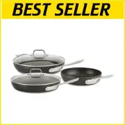Complete Induction-Compatible Nonstick Frying Pans: 8, 10, 12 Inch Cookware Set