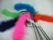 5 Cat Tail Marabou Feather wand toy toys kitten pole Free shipping