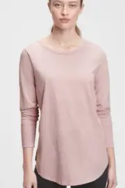 NEW GAP FIT Dusty Mauve Pink Long Sleeve Tech Athletic Jersey Shirt Top LARGE L