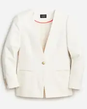 NWT $348 J. Crew Collection Alfie Collarless Blazer Cotton Blend Bouclé Sz 4