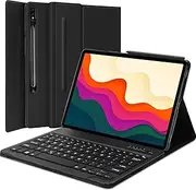 Galaxy Tab S9 Plus Case with Keyboard 12.4 Inch 2023, Magnetic Detachable Bluetooth Keyboard, Smart Folio Cover with S Pen Holder for Samsung Galaxy Tab S7 FE/S8 Plus Keyboard Case, Rechargeable