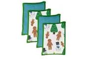 4pc Vigar Snowman 23cm Microfibre Sponge Kitchen Scrubber Dirt Moist Remover