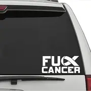 Fuck Cancer Decal Sticker Cancer Awareness Car Styling Car Decal Window Bumper Decal Sticker Suitable for Cars, Trucks (White)