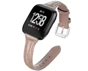 Smart Watch Strap Wrist Strap Top Layer Leather Slim Strap for Fitbit Versa Versa 2 Versa Lite-3