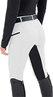 [DCTIMES] Women's Horse Riding Pants with Zipper Pockets Knee-Patch Schooling Tights Equestrian Breeches Gym Leggings