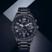在飛比找momo購物網優惠-【CITIZEN 星辰】光動能 三眼計時 腕錶 男錶 手錶 