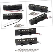 ERINGOGO Bass Pickup Set 4 String Bass Bridge Neck Pickups Open Style v Magnets Gmb07