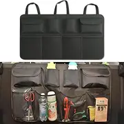 VEHIRIE Car Boot Organiser Storage Back Seat Protectors Bags Waterproof Kick Mats with 8 Pockets, Foldable Boot Tidy for SUV Truck Van