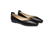 TARRAMARRA Women Leather Pointed Toe Ballet Flats Everly Black