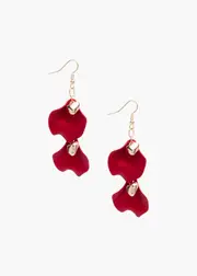 [Taking Shape] Taking Shape Petal Heart Earrings in RED - Women's Accessories Red